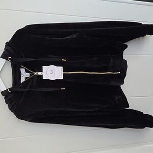 Magaschoni Black Velvet Women's Hoodie Jacket Size S